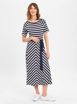 Artikelbild Damen Jersey-Kleid von More & More in marine ecru gestreift