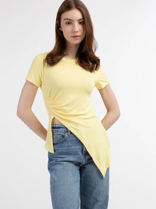Damen Jersey-Shirt aus Rippstrick