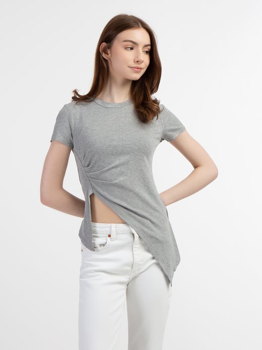 Damen Jersey-Shirt aus Rippstrick