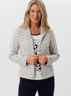 Artikelbild Damen Jerseyblazer von Frank Walder in weiß blau gemustert