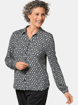 Artikelbild Damen Jerseybluse von Goldner in schwarz bedruckt