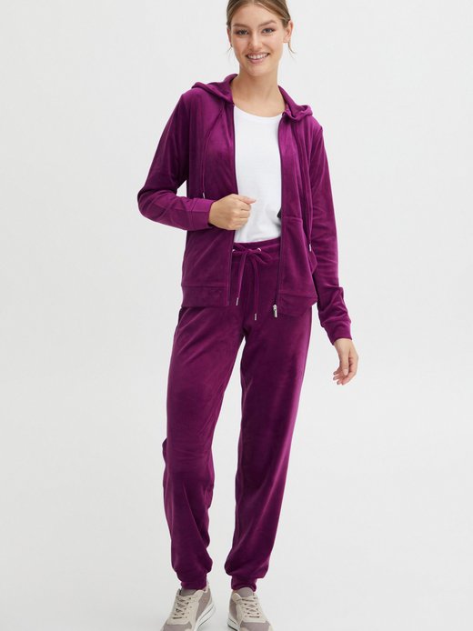 Sweatjacke Adidas Samt Anzug Bordeaux Damen Nicki Hausanzug Samt