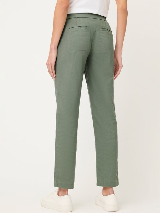 Damen Jogginghose mit Leinen-Anteil - LISA Straight