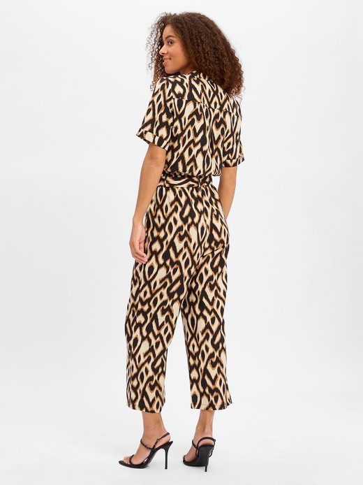 Damen Jumpsuit mit Leinen-Anteil