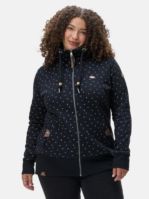 Damen Kapuzensweatjacke - Rylie Print Zip Plus