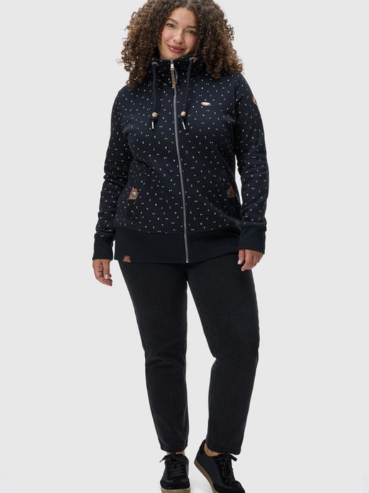 Damen Kapuzensweatjacke - Rylie Print Zip Plus