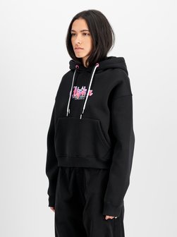 Artikelbild Damen Kapuzensweatshirt von Alpha Industries in schwarz bedruckt