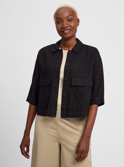 Artikelbild Damen Kastenjacke mit Leinen-Anteil von comma casual identity in schwarz uni