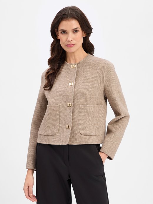 Damen Kastenjacke mit Wollanteil