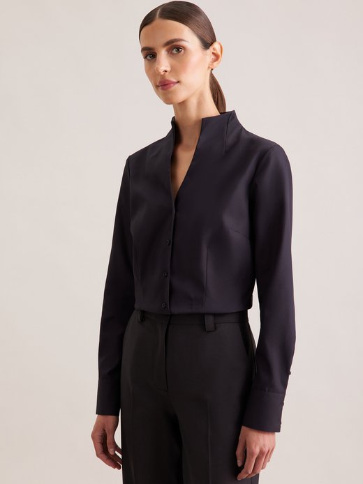 Damen Kelchkragenbluse - Slim Fit