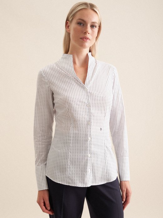 Damen Kelchkragenbluse - Slim Fit