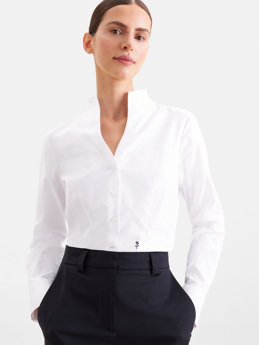 Damen Kelchkragenbluse - Slim Fit