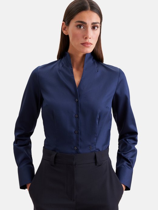 Damen Kelchkragenbluse - Slim Fit
