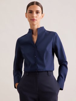 Damen Kelchkragenbluse - Slim Fit