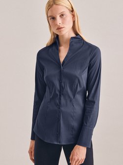 Artikelbild Damen Kelchkragenbluse - Uni von Seidensticker in blau uni
