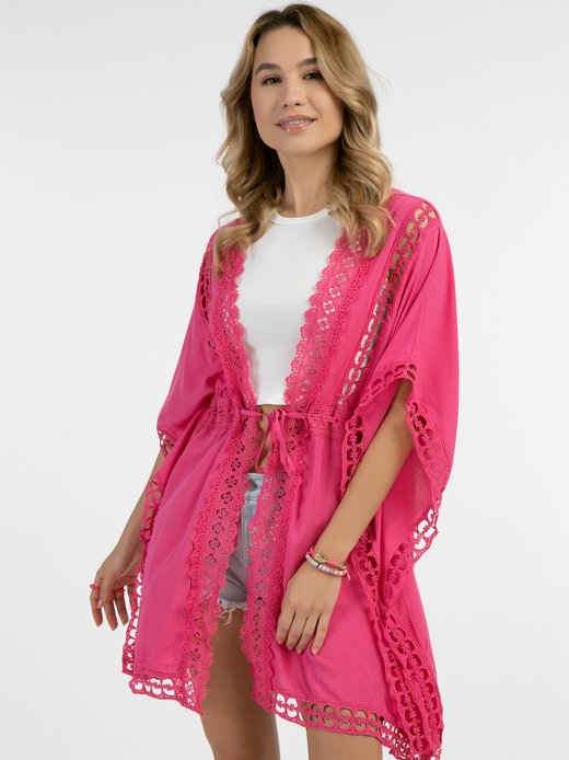Damen Kimono mit Lochspitze