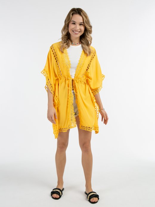 Damen Kimono mit Lochspitze