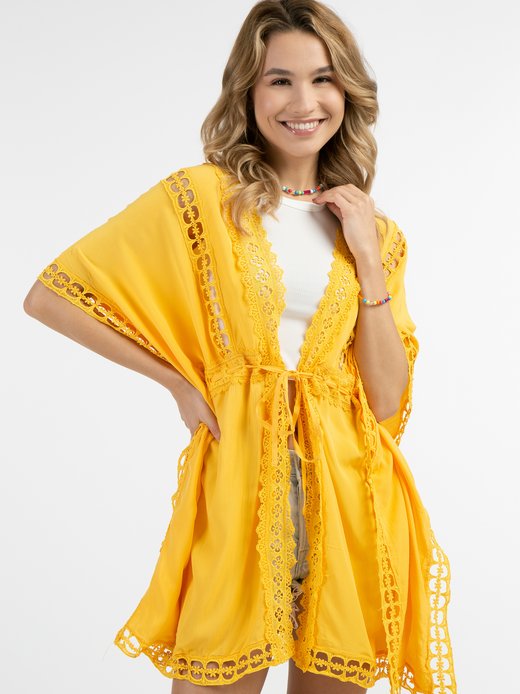 Damen Kimono mit Lochspitze