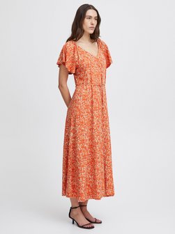 Artikelbild Damen Kleid - IHAYA von Ichi in orange gemustert