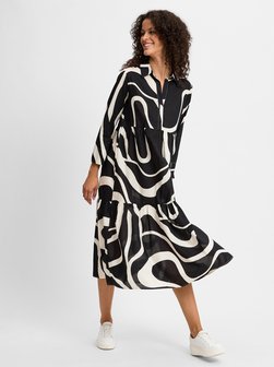 Artikelbild Damen Kleid - Werano flow von Opus in schwarz weiß gemustert