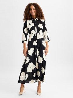 Artikelbild Damen Kleid - YASSavanna von Y.A.S in schwarz ecru gemustert