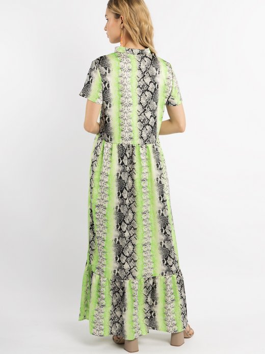 Damen Kleid kurzarm maxi