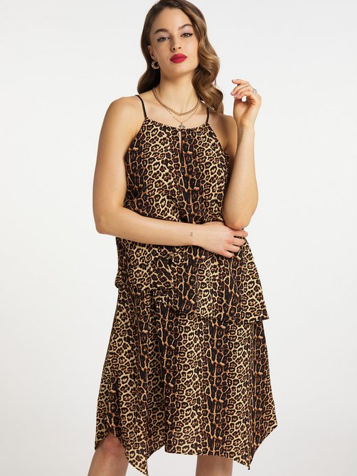 Damen Kleid mit Leo-Print