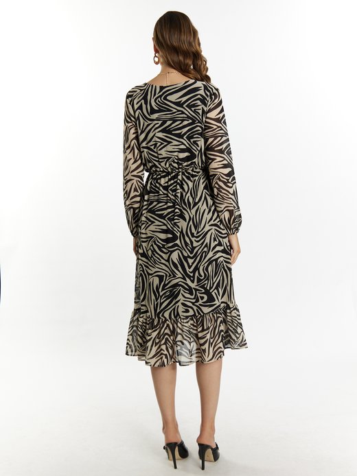 Damen Kleid mit Zebra-Print