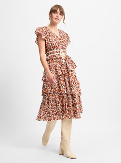 Artikelbild Damen Kleid von Marie Lund in cognac gemustert
