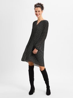 Artikelbild Damen Kleid von comma in schwarz weiß gemustert