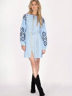 Artikelbild Damen Kleid von Usha in hellblau gemustert