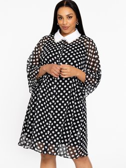 Artikelbild Damen Kleid von YOEK in schwarz gepunktet