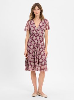 Artikelbild Damen Kleid von Cartoon in aubergine beige gemustert