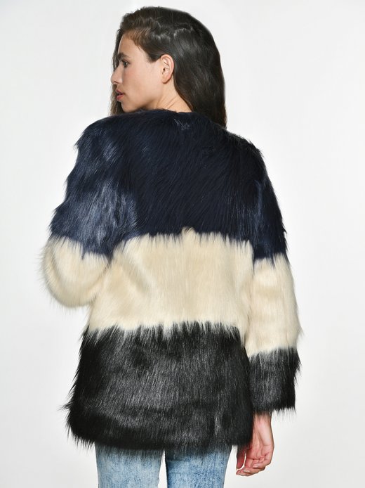 Damen Kunstfelljacke