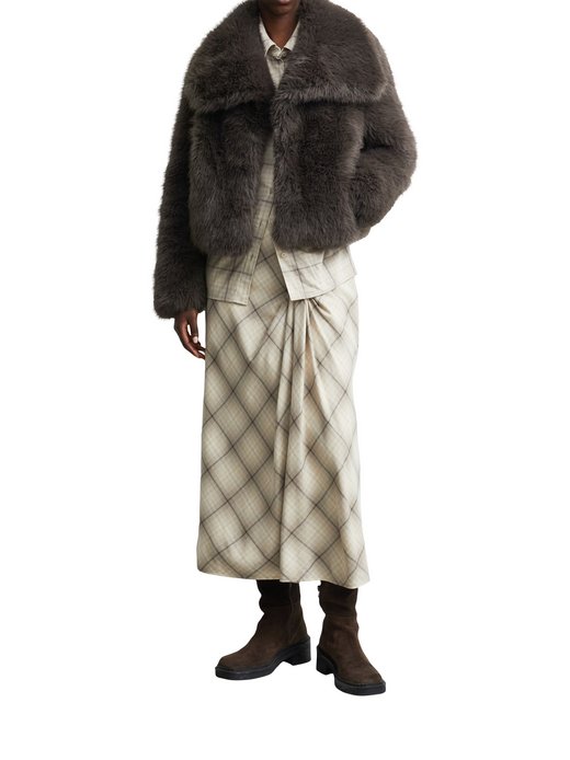 Damen Kunstfelljacke
