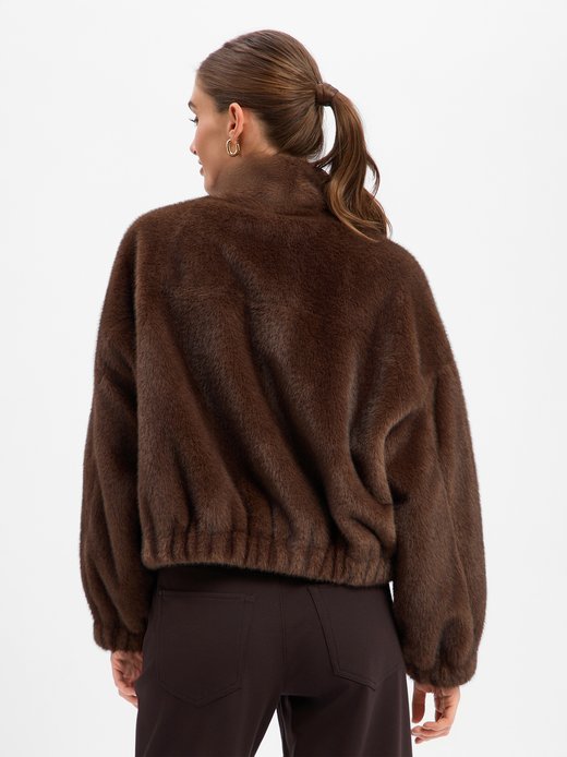 Damen Kunstfelljacke