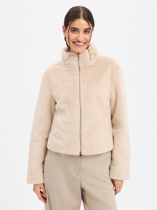 Damen Kunstfelljacke