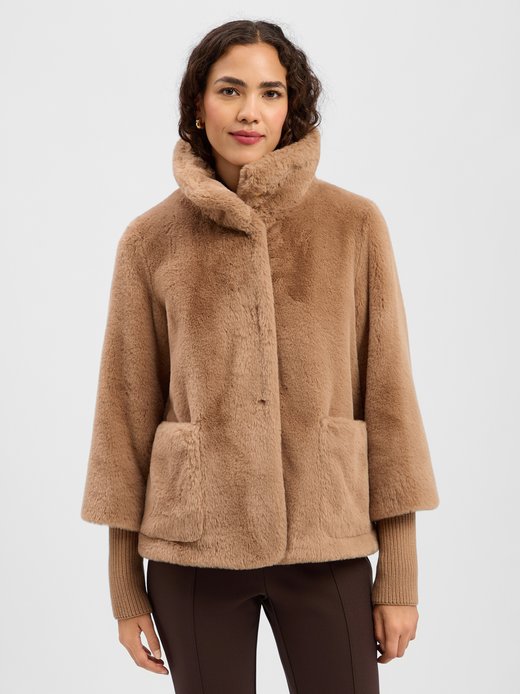 Damen Kunstfelljacke