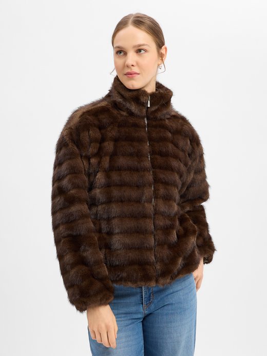 Damen Kunstfelljacke