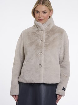 Damen Kunstfelljacke