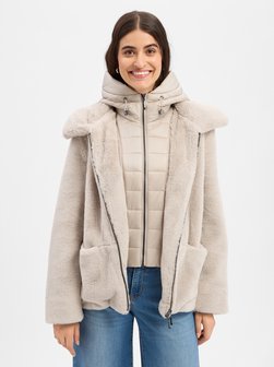 Damen Kunstfelljacke