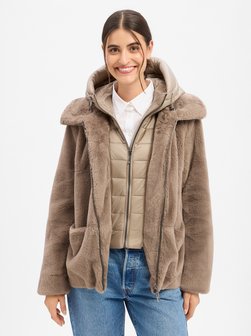 Damen Kunstfelljacke