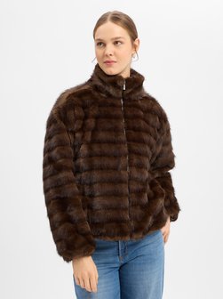 Damen Kunstfelljacke