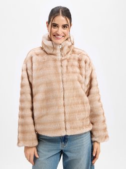 Damen Kunstfelljacke