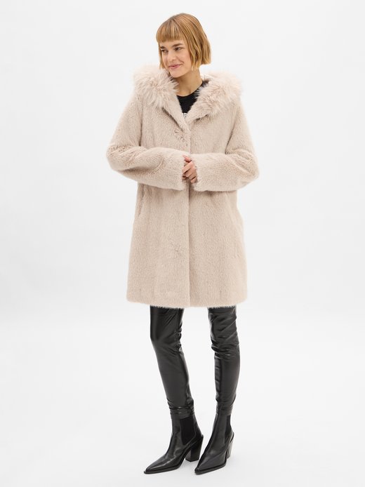 Damen Kunstfellmantel