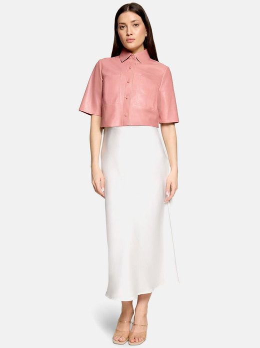 Damen Kunstlederbluse