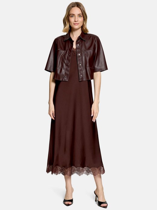 Damen Kunstlederbluse