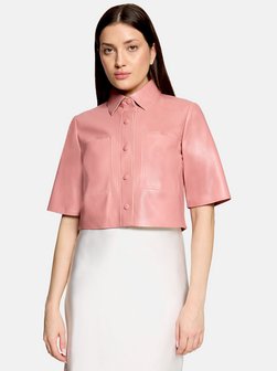 Damen Kunstlederbluse