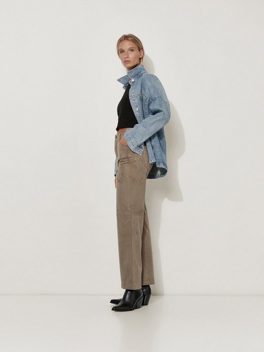 Damen Kunstlederhose - Audrey Straight Pocket