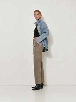 Damen Kunstlederhose - Audrey Straight Pocket